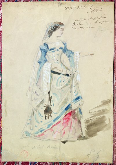 Costume Design for Mlle Madeleine Brohant for the Role of Marianne in 